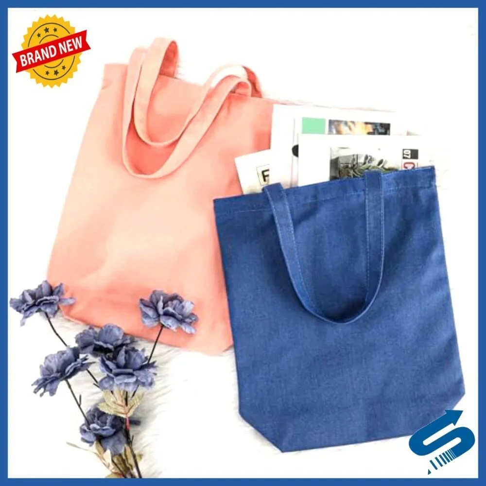 Canvas Tote Bags Bulk Reusable Foldable Zipper Grocery Shopping Storage